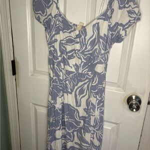 Jessica Simpson Blue and White Floral Midi Dress